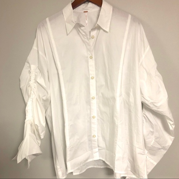 FREE PEOPLE brown eyed girl button down white top - Picture 4 of 8